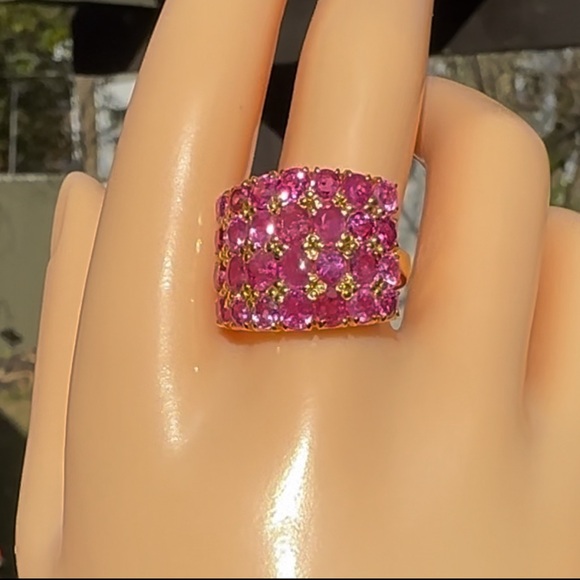 Natural Burmese Ruby Ring in 18 k solid gold with lab certificate US8.8 - Picture 10 of 11